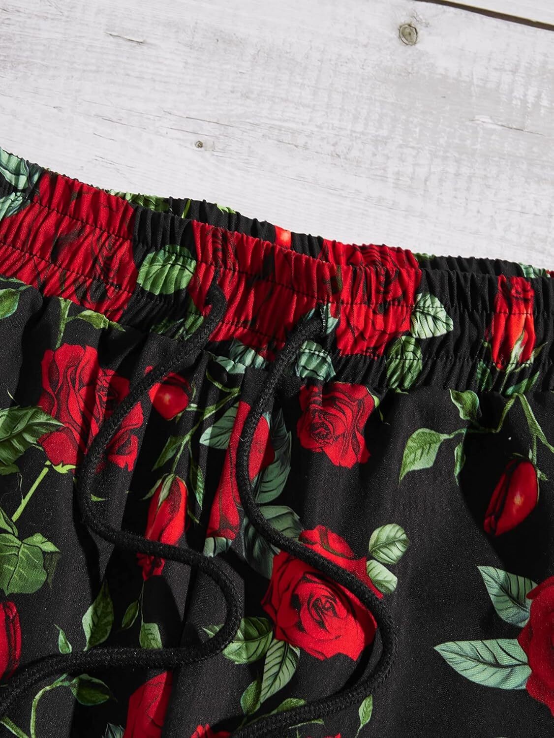 Men's Floral Print Shorts Drawstring Swimming Board Shorts Athletic Sport Shorts printing