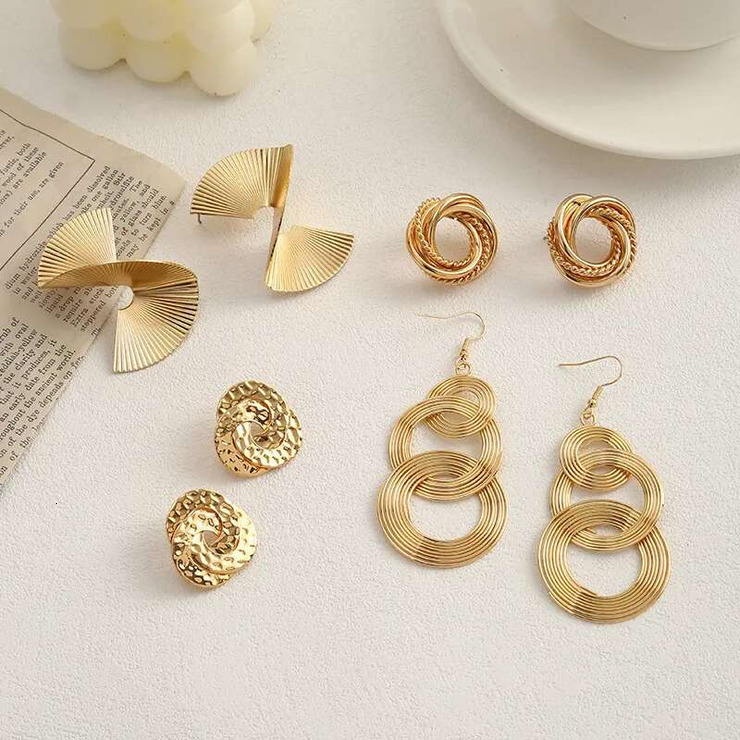 Stud Gold Diamond Black Green Medium Large Filigree Embellished Women Casual Wedding Mid Affordable Ear Studs