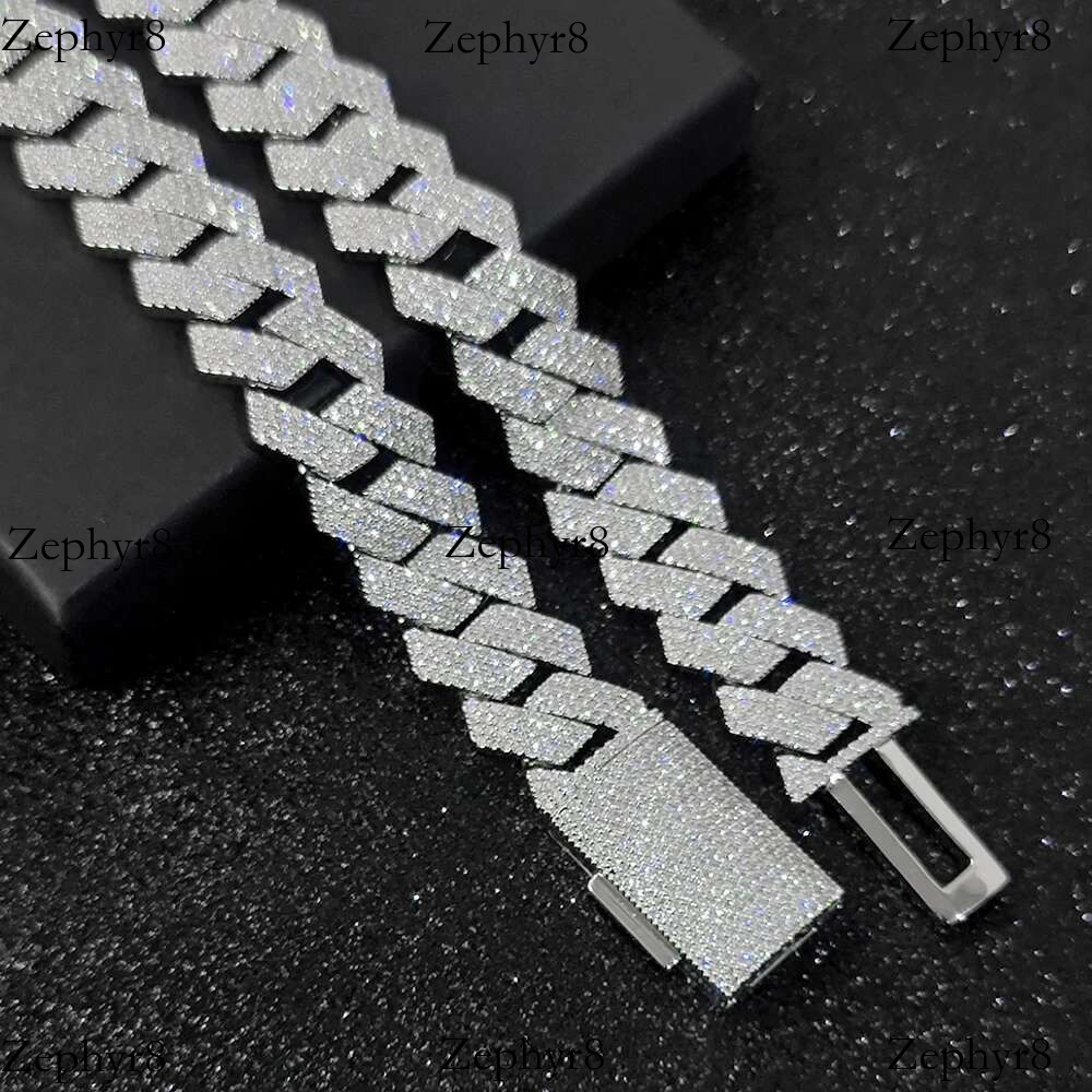 2025 New model 15mm 4 Rows CZ iced Box Buckle man hip hop necklace bg full dia miami cuban k chain Jewelry