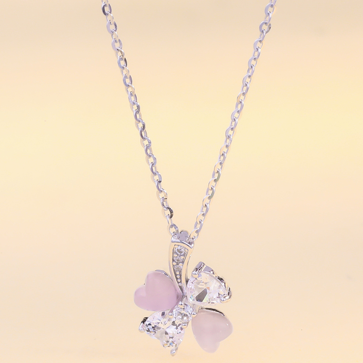 S925 Silver Necklace Women's New Sterling Silver Natural Chalcedony Necklace Retro Zircon National Style Accessory Pendant Clavicle Chain