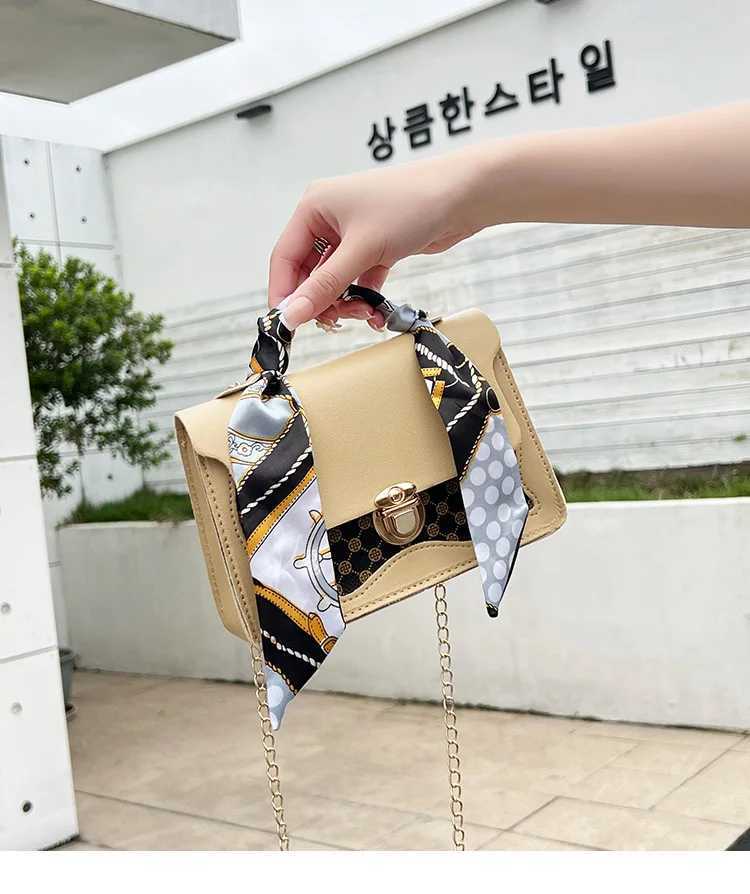 New womens bag dot panel printing ten font scarf bag buckle shoulder bag womens cross body bag Y250315