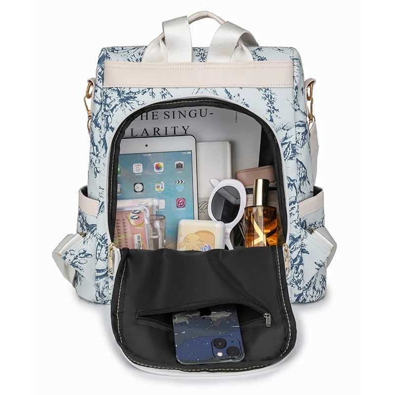 New Arrival Womens Anti theft Backpack Washing Leather School Backpack Girls Backpack Large Capacity Designer Travel Rucksack Mochilas T250315