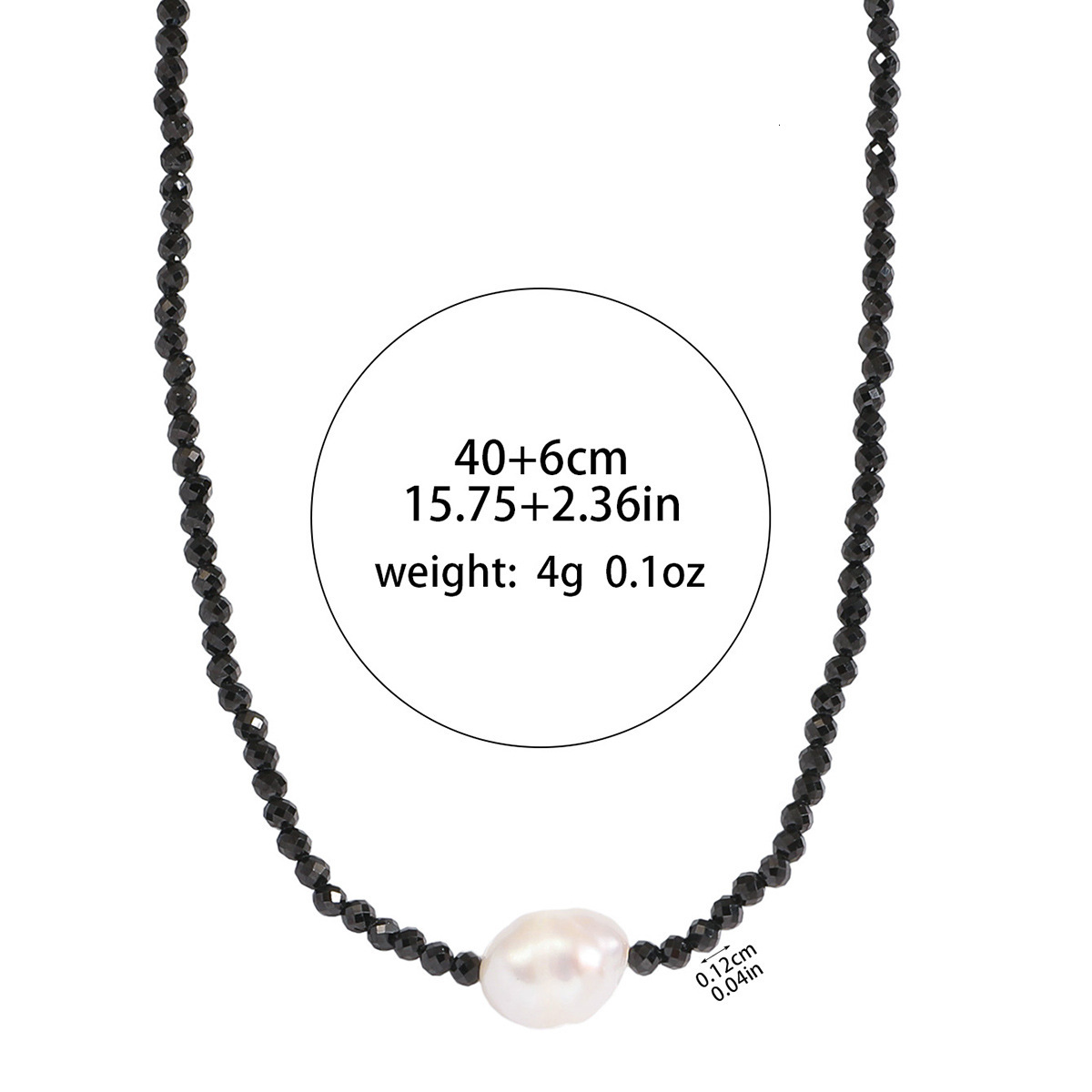 Necklace For Women Korea And Korea S925 Sterling Silver Ins Ethos Personality Black Crystal Fresh Water Pearl Necklace Collar Bone Chain Neck Ornament