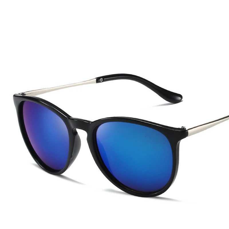 Popular metal frame retro sunglasses for women round sunglasses for women reflective film sunglasses for women W250315