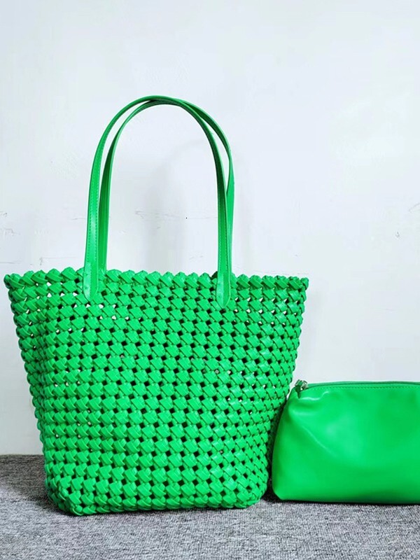 Knitted Shoulder Large Capacity Mother Handmade Woven Women's Bag, 2025 New Bucket Bag