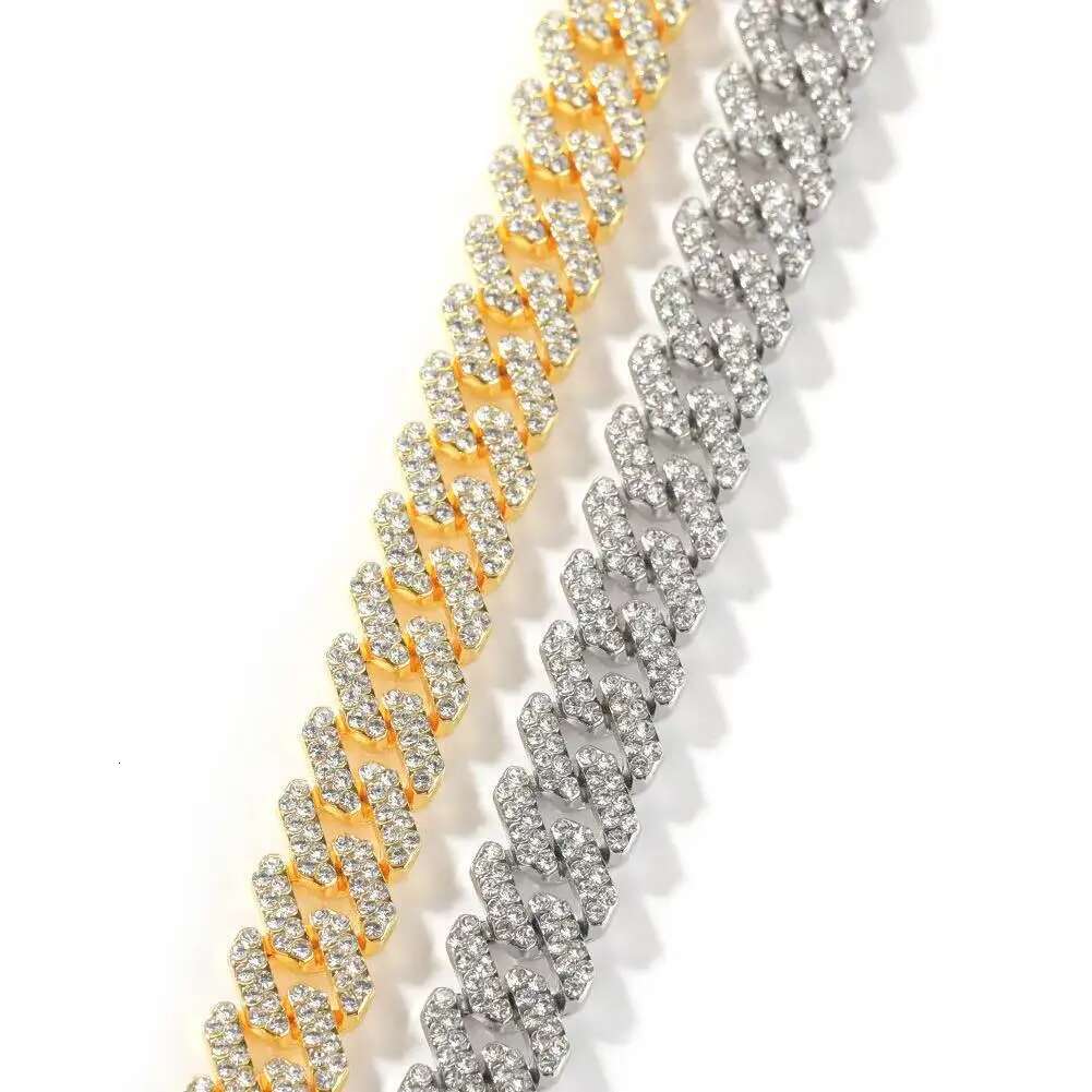 12mm Hip-hop simple dia alloy Cuban necklace for men high-end sense all-match niche personality jewelry in bulk