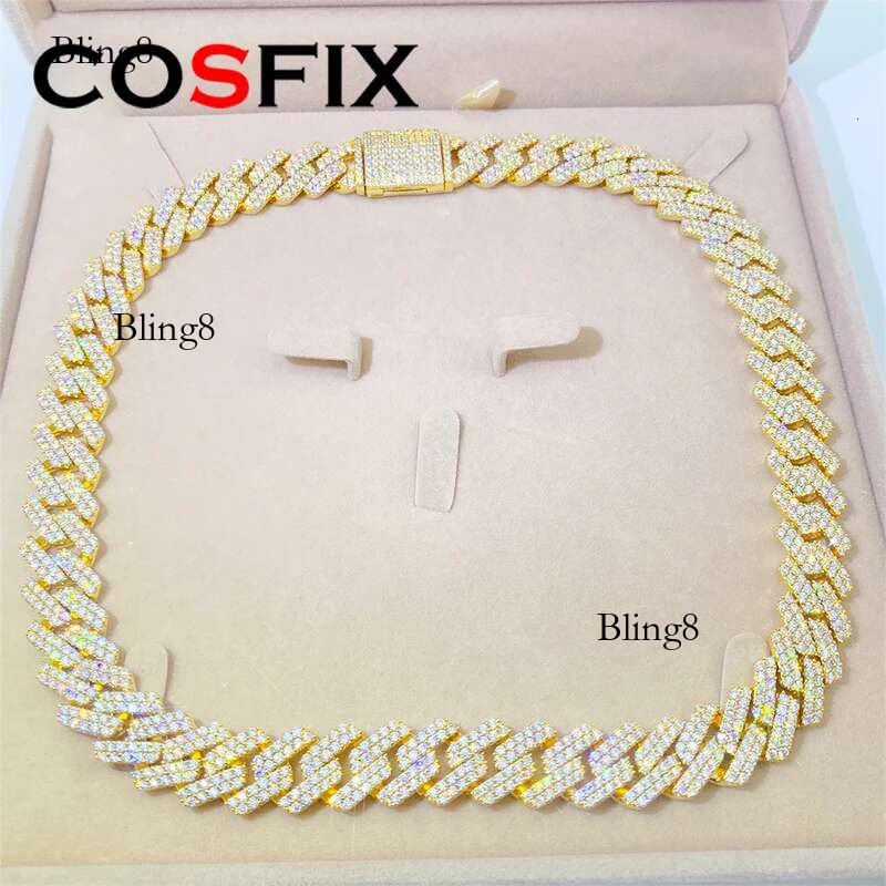2025 Real Full Moissanite Cuban Neck Chain Necklace for Men Women 8/10/12/15mm S Sterg Sier Hip Hop Dia Tennis Necklaces