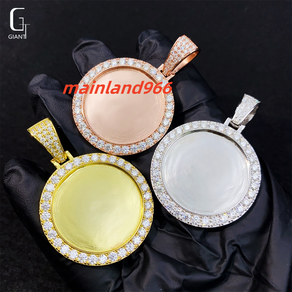 In Stock Custom Memorial Moissanite Pendant Photo Hip Hop Jewelry Iced Out Pendant Silver 925 VVS Moissanite Pendant