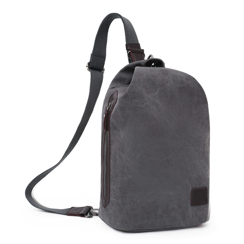 Fashionable backpack crossbody men's sports chest, large capacity casual canvas backpack, trendy multifunctional travel shoulder designer