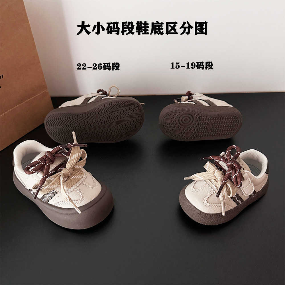 Athletic Outdoor Baby shoes girls board shoes spring and autumn new styles boys Velcro sports shoes soft soled walking shoes for children aged 1-2Y250
