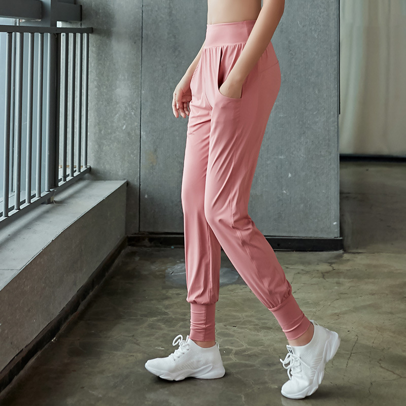 New Yoga for Women, Loose Casual Harun, Small Foot Closure, Running and Fitness Pants, Pocket Training, School Uniform Pants tracksuit