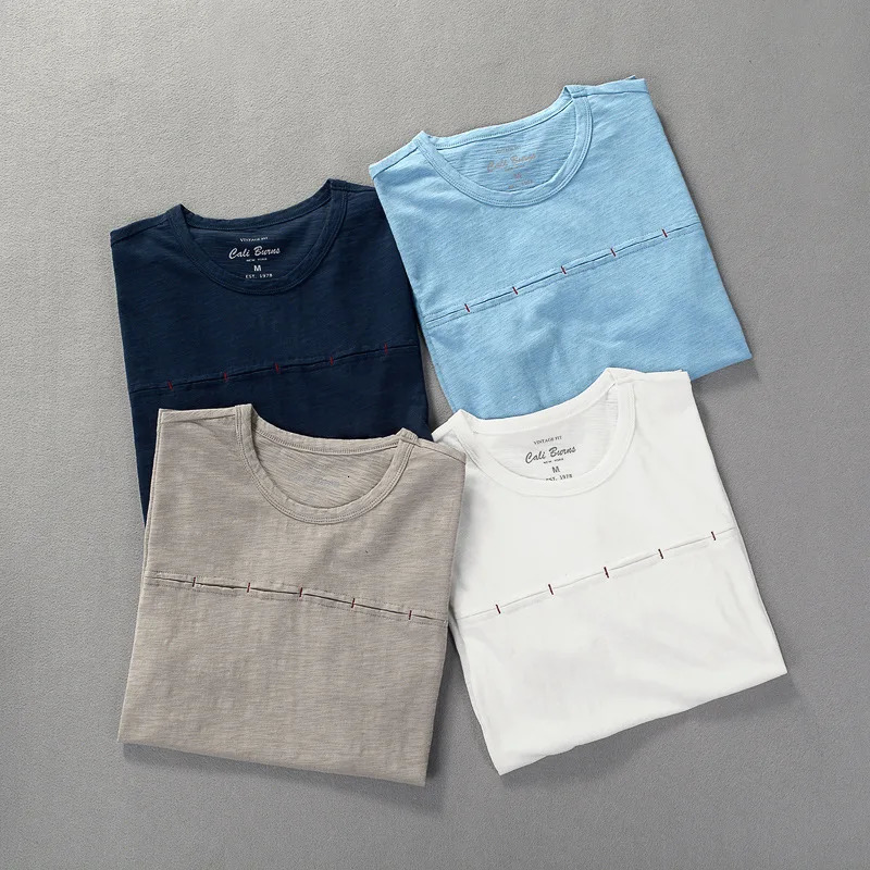 Italian Suehaiwe summer clothing T-shirt mens fashion casual solid color mens T-shirt cotton short sleeved slim fit T-shirt mens chemistry 250314