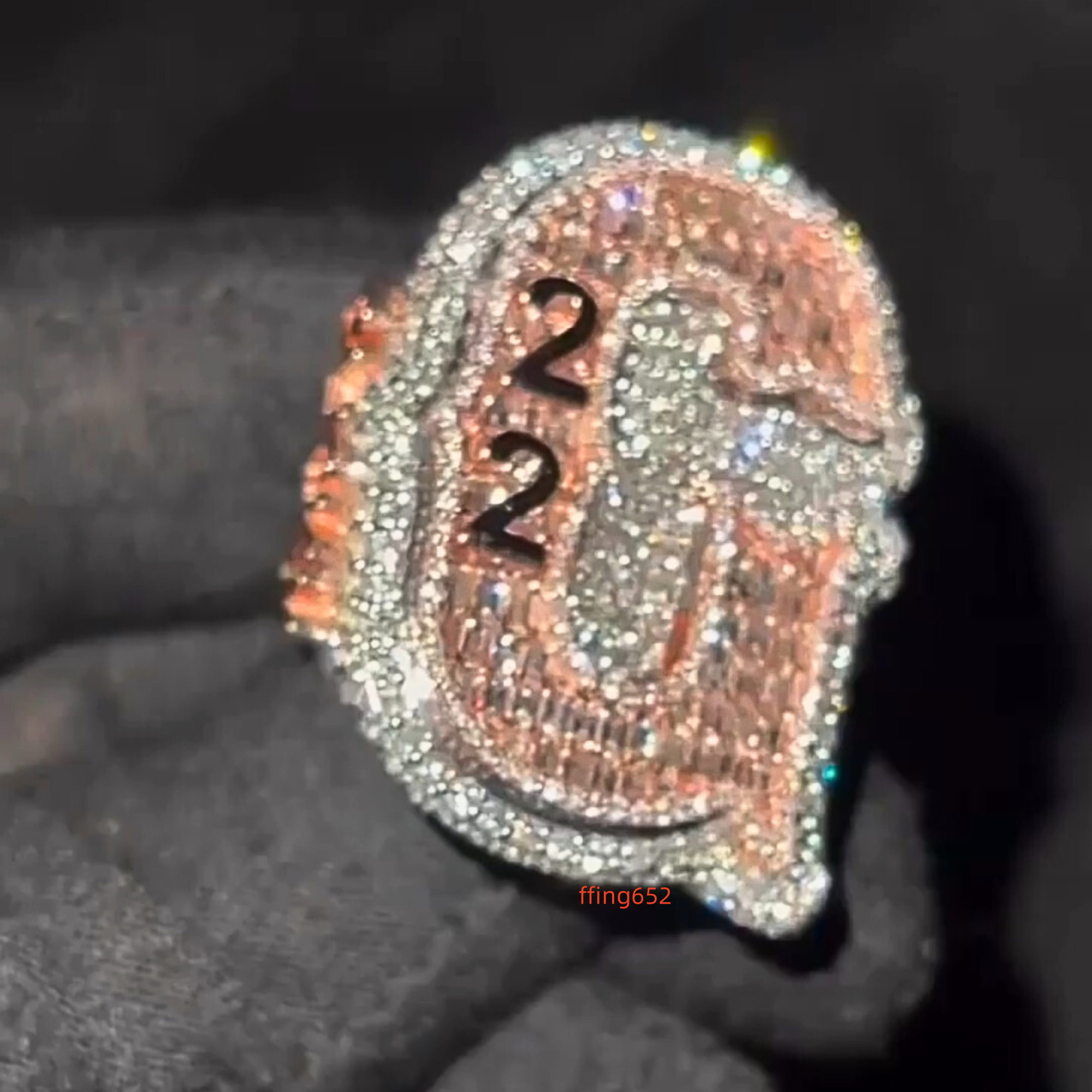Custom Luxury Hip Hop Rapper 925 Sterling Silver Vvs Iced Out Moissanite Men Diamond Ring Custom Hip Hop