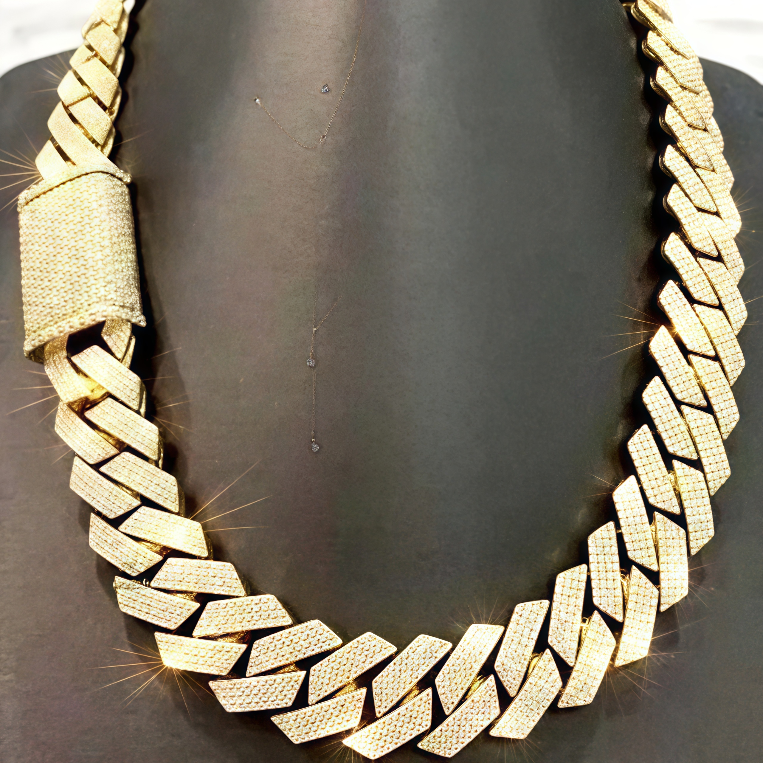 20mm Real man necklace VVS Moissanite Dia Cuban Chain Fast transport sterg sier chain