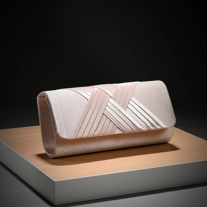 Stripes One-shoulder bag Envelope Evening Clutch Bags hardware shoulder bag women wedding party gift bag 250311