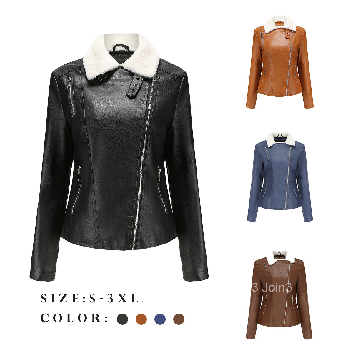 Fashion Autumn and Winter New Fur Integrated Fur Coat Womens Plush Long Sleeve Warm Coat Casual Size