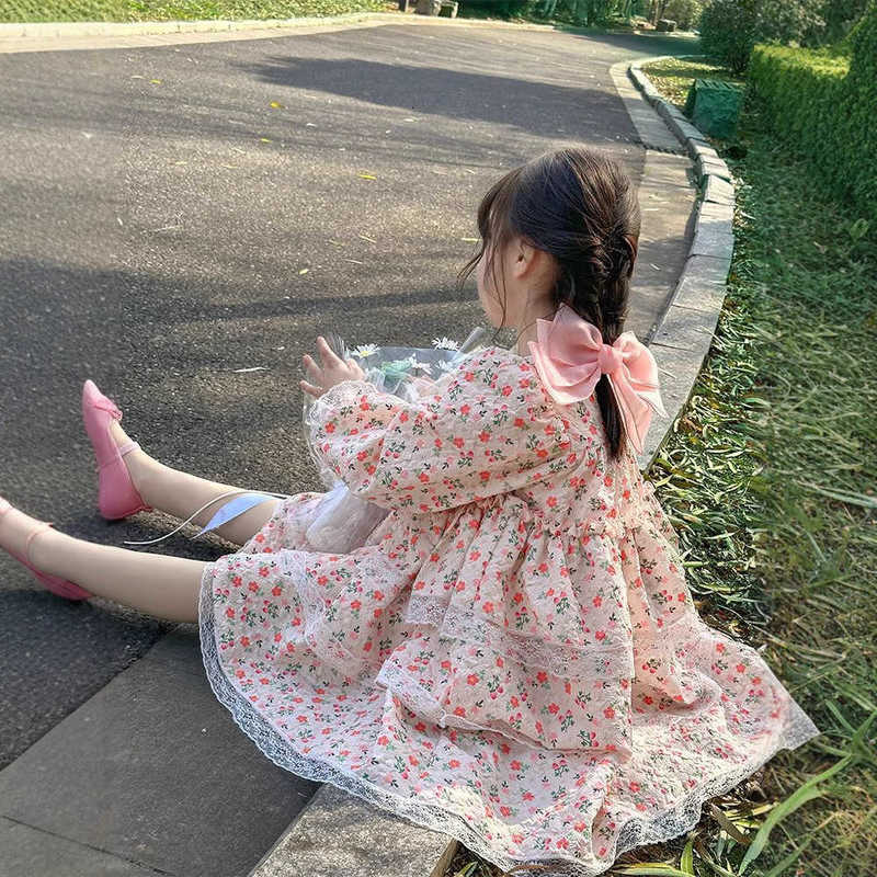 Girl's Dresses Lolita Princess Dress Children's Spring and Autumn 2025 New Long Sleeve Puff Skirt Super Fairy Skirt Spring Girls' Dress