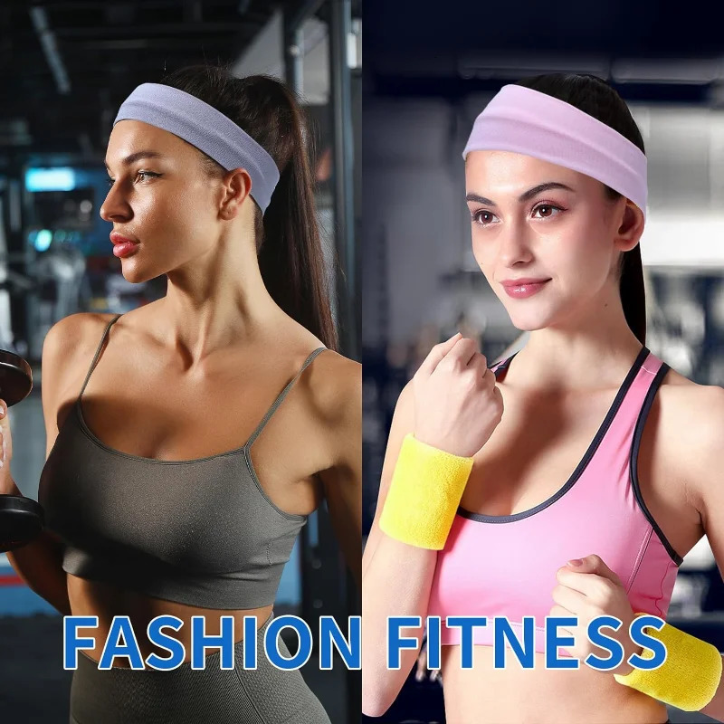 10 packs of elastic sports headband suitable for women elastic candy colored hair fashionable sweatband suitable for fitness yoga running cycling 2503