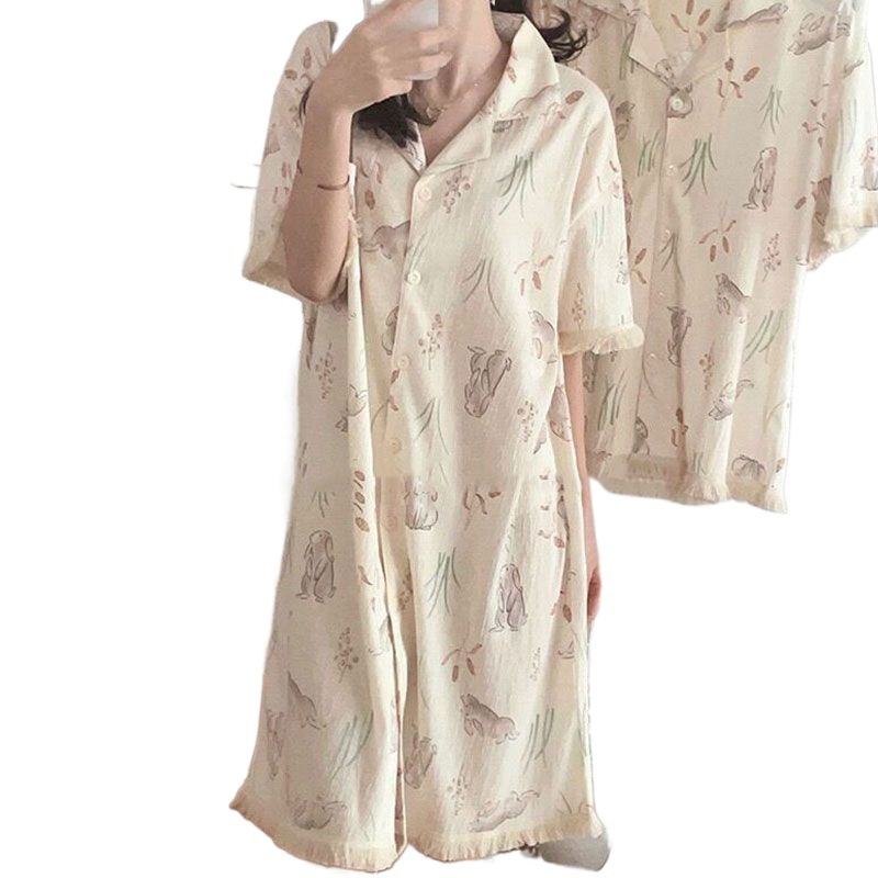 B780-Summer home clothes pajamas women summer short-sleeved home clothes Tencel modal cotton pajamas set