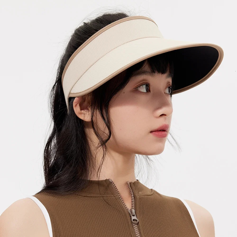 OhSunny Summer Sun Protection Cap Adjustable Empty Top Golf Hat Baseball Caps Anti-UV UPF50 Visors for Outdoor Beach Cycling 250313