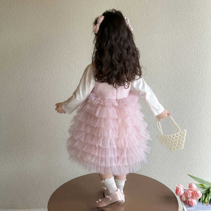 Girl's Dresses Girls' Dress Set 2025 Spring New Style Girls' Mesh Skirt One Year Old Dress Children's Cake Skirt Two Piece Set