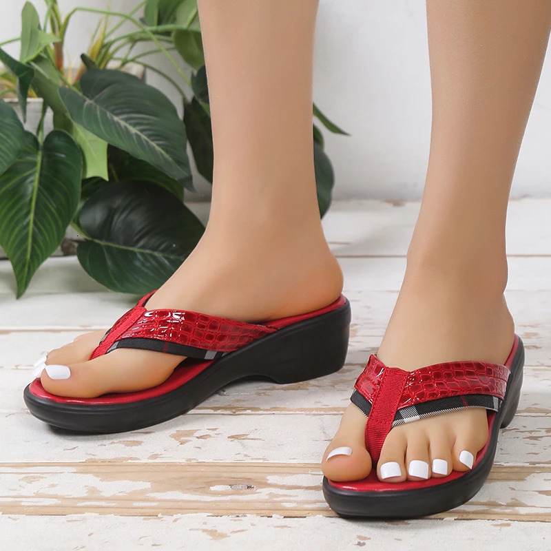 Women Sandals Soft Bottom Summer Shoes for Women Wedge Heels Sandalias Mujer Beach Slippers Women Flip Flops Summer Sandals 250314