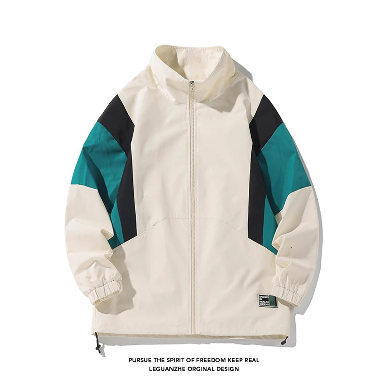 Streetwear Fashion Patch Sports Mens Jacket Hip Hop Loose Colorful Collision Black Baseball Zipper y250311