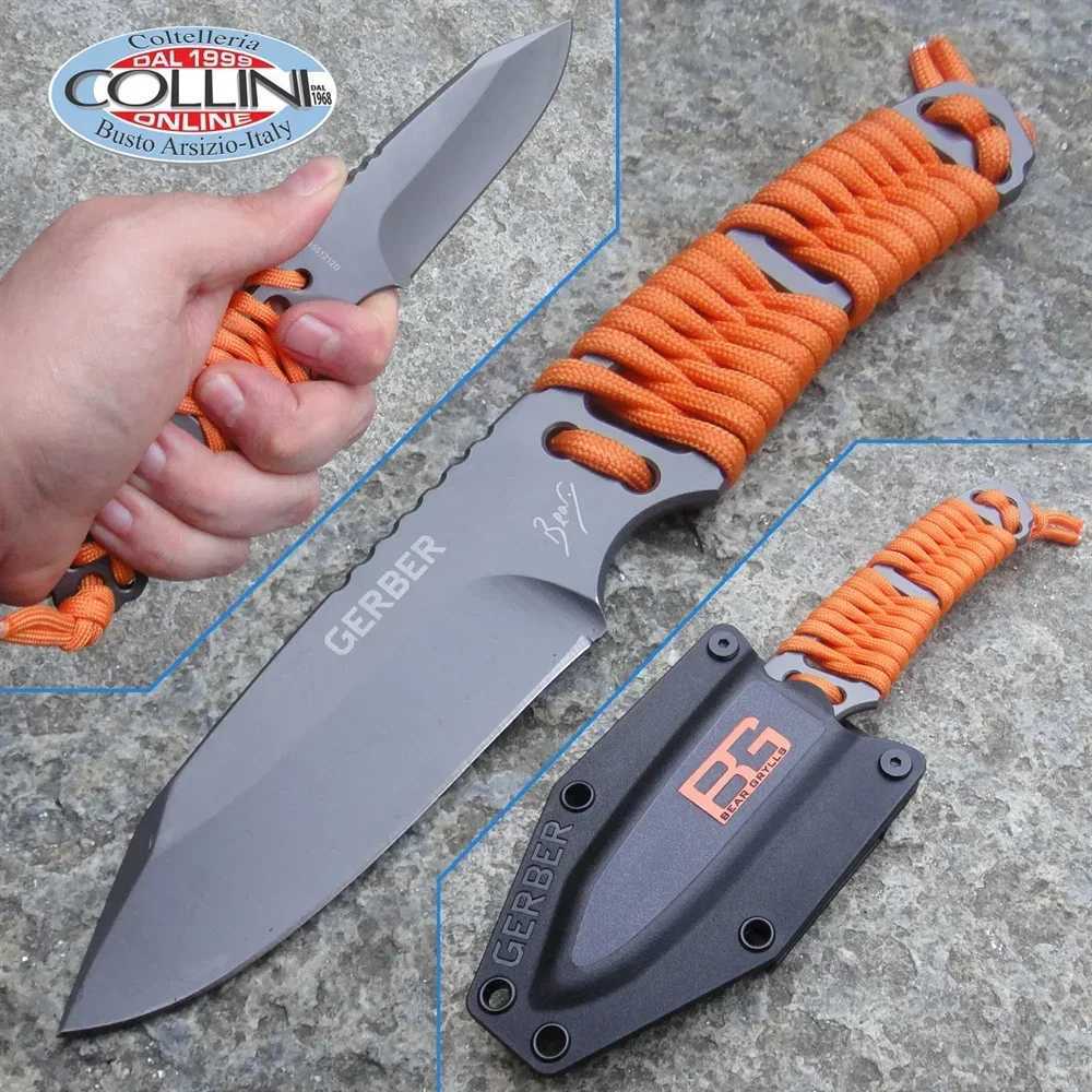 New Arrival GB Bear Grylls Paracord Fixed Blade Knife 8Cr13Mov Blade Nylon Rope Handles Protable Tactical Knife Safety Rescue Edc Multitool Z250314