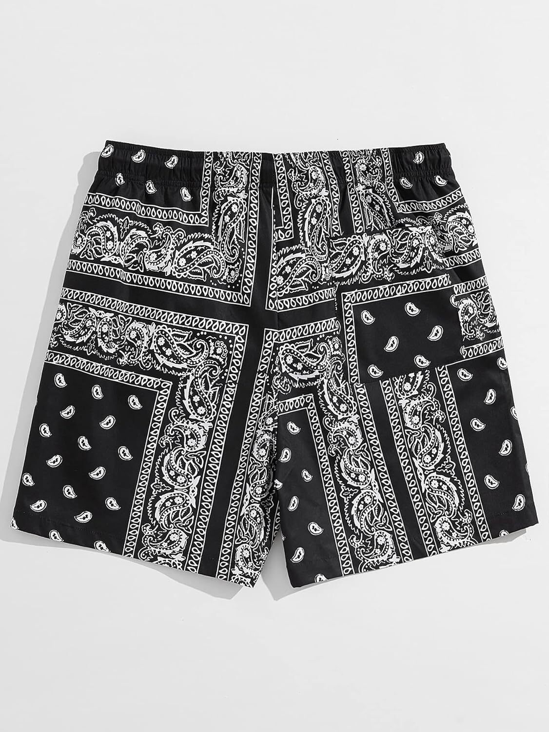 Men's Elastic High Waisted Casual Summer Shorts Printed fashionable beach shorts