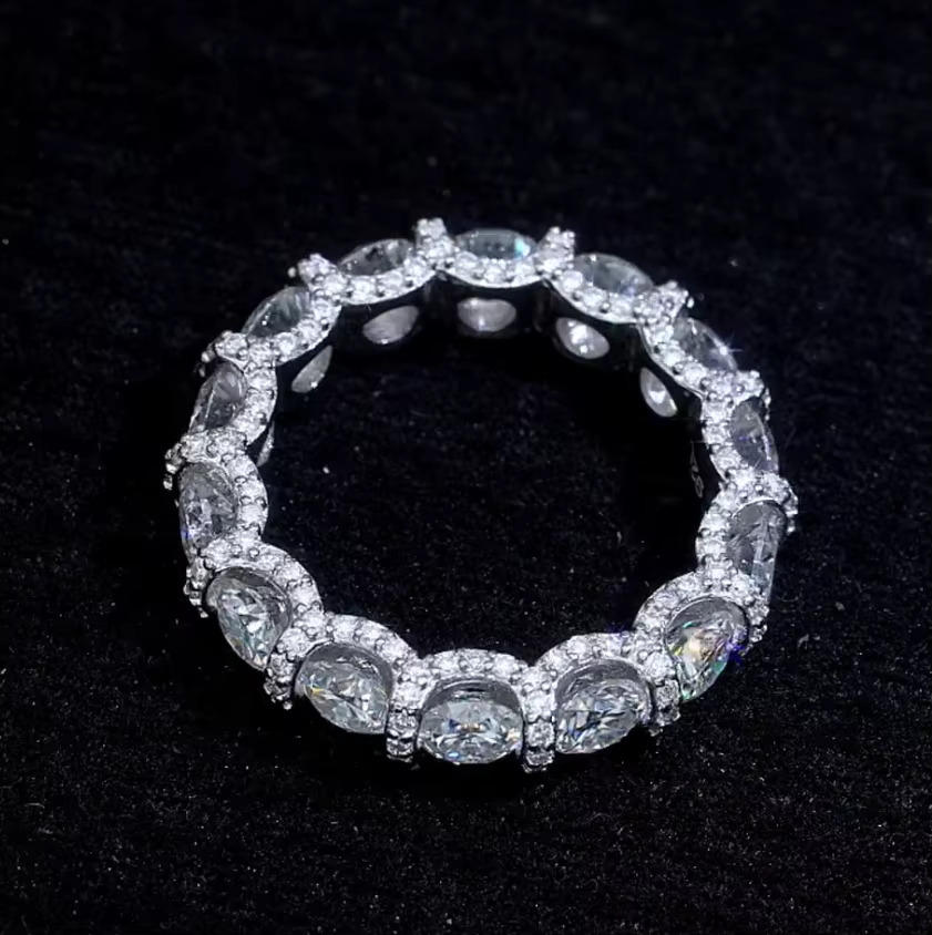 Luxury Jewelry 925 Silver Hip Hop Ring Charm Luxury Jewelry Moissanite Ring Moissanite Custom Ring Iced Out
