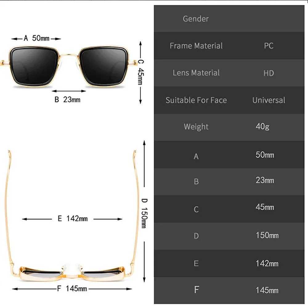 Stylish Retro Brand Shades Men Women Sun Glasses UV400 Square Vintage Metal Steampunk Sunglasses W250315