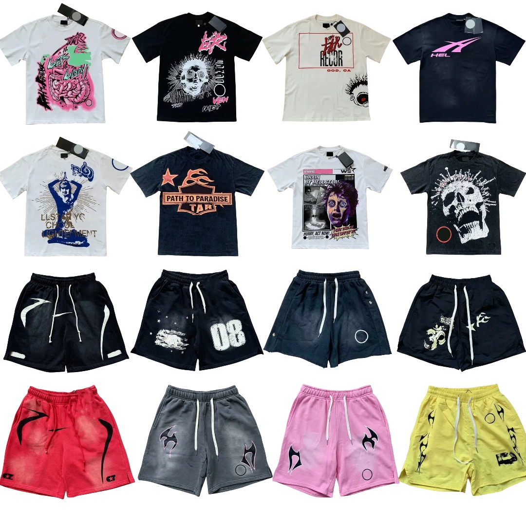 Tshirts Shorts sets mens t shirt short designer tshirts for men women short sleeve High Quality Streetwear Men Graffiti Tee printed cotton Loose tshirt plus size