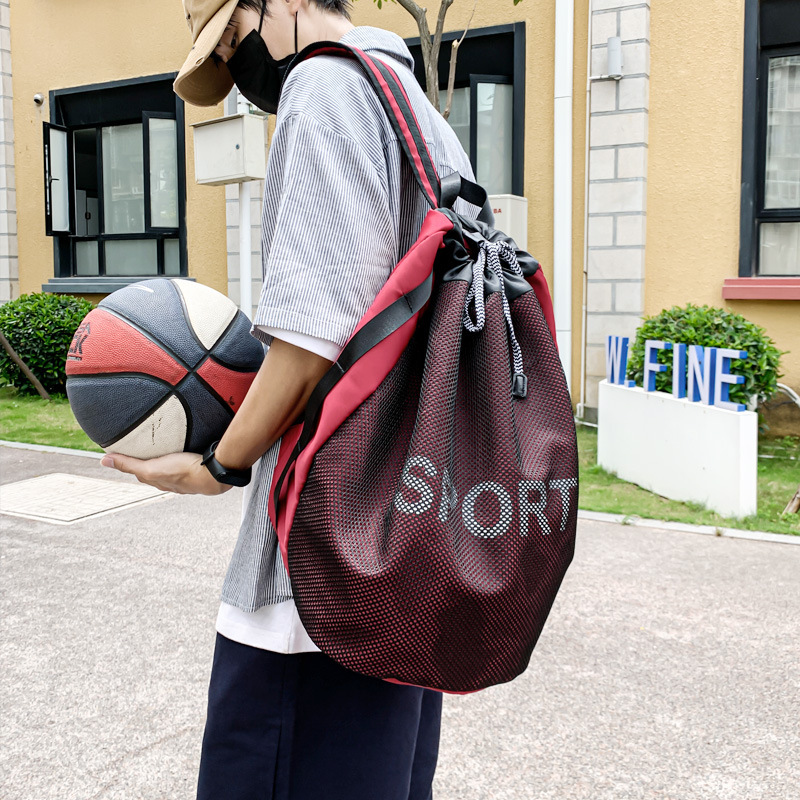 Drawstring basketball bag for men women's exercise multifunctional large capacity backpack, drawstring sports and fitness backpack