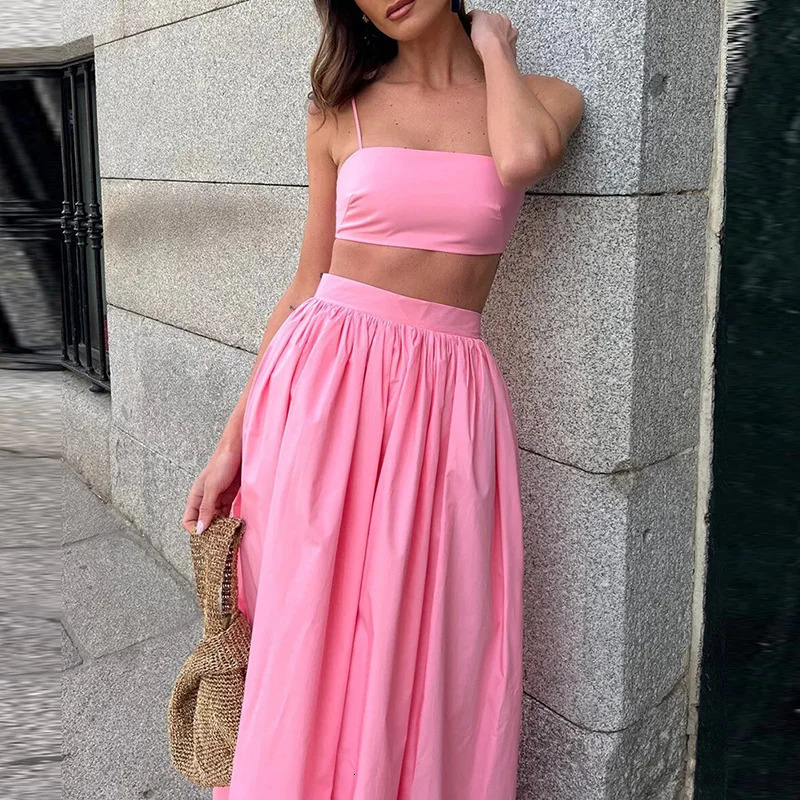 Fashionable hollow shoulder suspender party set elegant solid holiday sexy bra top long sleeved womens twopiece 250313