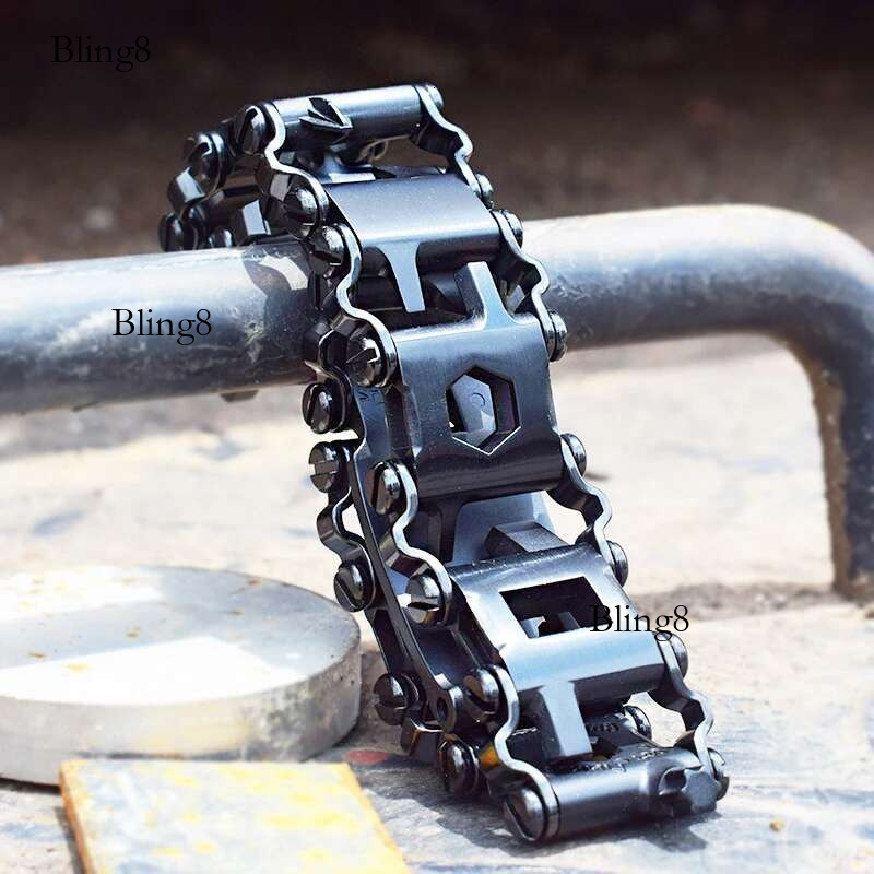 Multifunctional Stainless Steel Men's Outdoor Tool 29 in 1 Bracelet European and American Couple Watch Strap