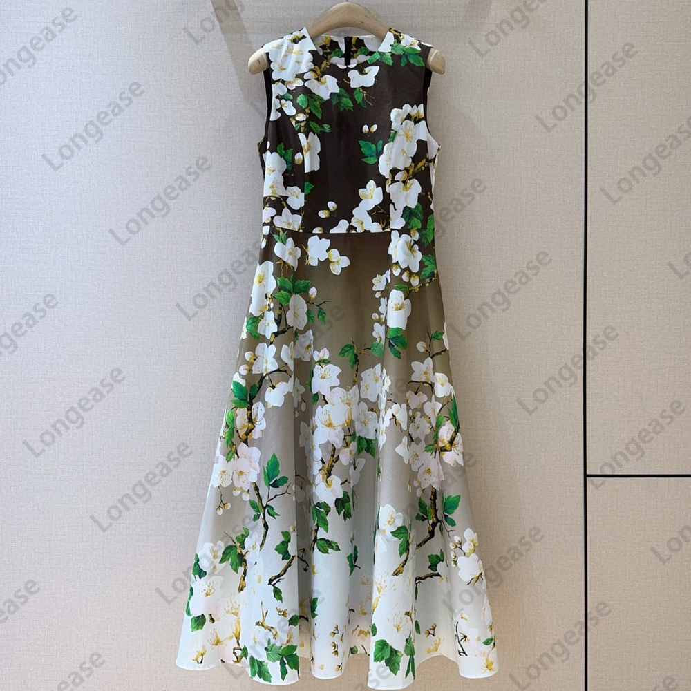 Dress designer dresses for women womens designer clothing dress floral printed sleeveless midi dress birthday dress dresses party dress summer dress women dress