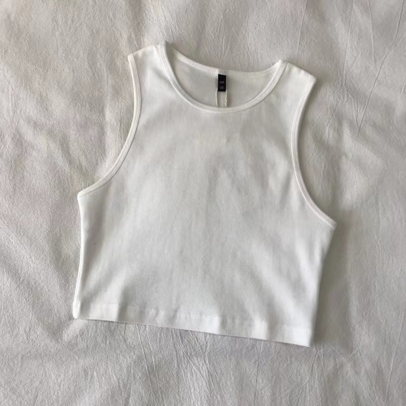 Wind Small Vest High Waisted Slimming Elastic Short Sleeveless Undershirt Women's Summer