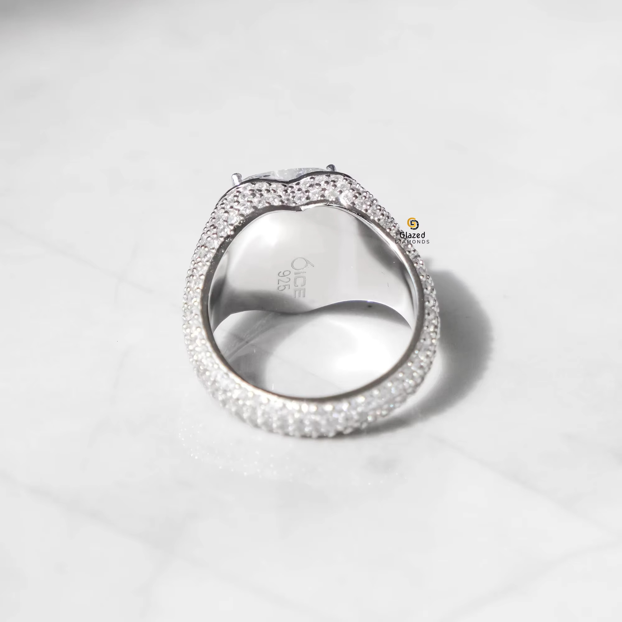 Industry Trending Diamond Jewelry Hip Hop Ring Crafted in 925 Sterling Silver Moissanite Diamond Ring Enhanced VVS Clarity