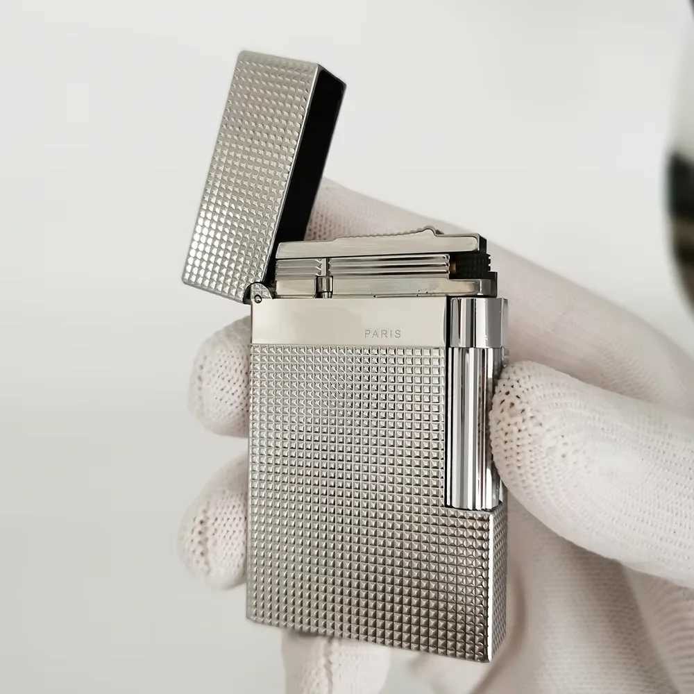 Luxury Ligne 2 Cigarette Lighter Bright Sound Smoking Men Metal Gas Inflatable Butane Flame Tobacco Lighters 100% New DropshipC250315