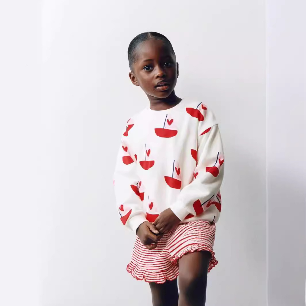 Ddmyshoesvip Children S Clothing Hoodie Long Sleeved With Threaded Cuffs Girls Spring And Autumn Printed Top Fashionable Jacket
