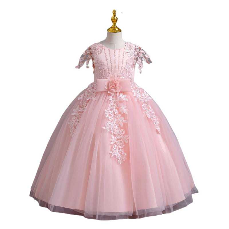 Girl's Dresses Long skirt style girls' dress, tied wedding dress, princess dress, high-end graduation party dress, girl dress