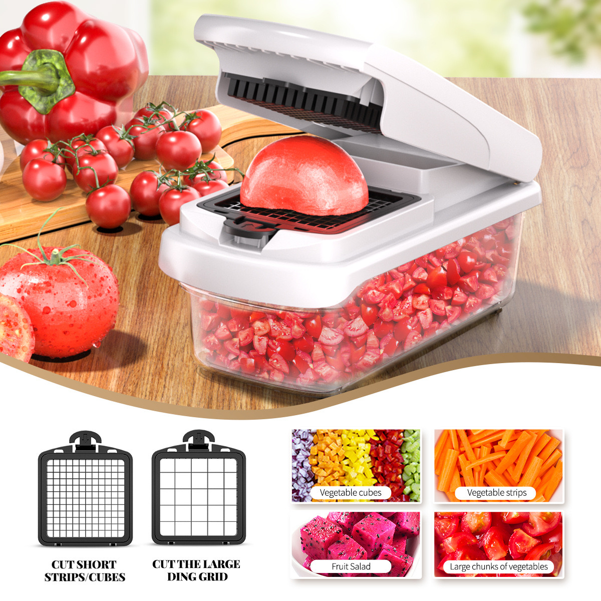 Cross-border exclusive slicer julienne grater cut block dicing artifact vegetable cutter household multifunctional vegetable cutter