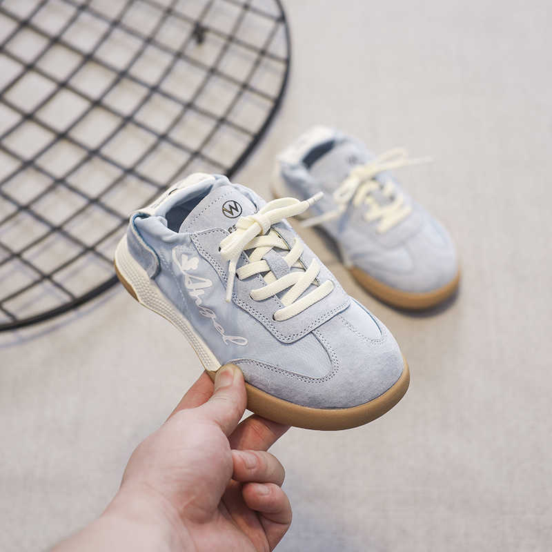 Athletic Outdoor Childrens lace up sand nail flat casual sports shoes girls ballet versatile Forrest training single shoesY250314BKM6