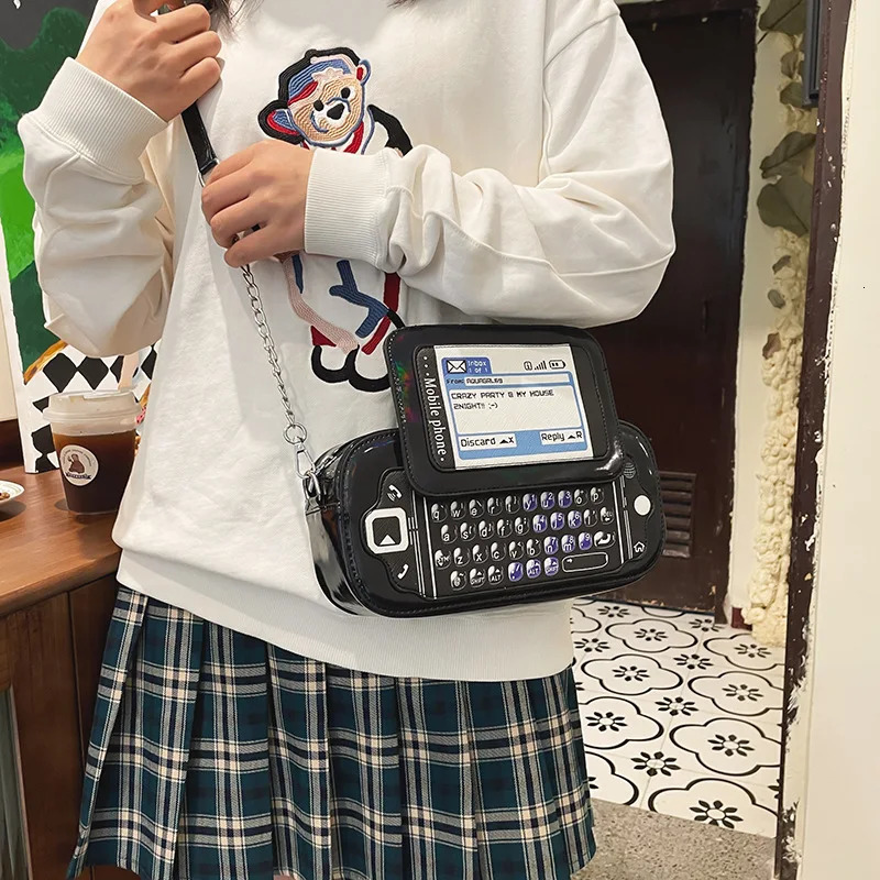 Laser Bag Mobile Phone Shape Chain Crossbody Bag Fashion Reflective Purses and Handbags Girls Shoulder Bag Novelty Clutch 250314