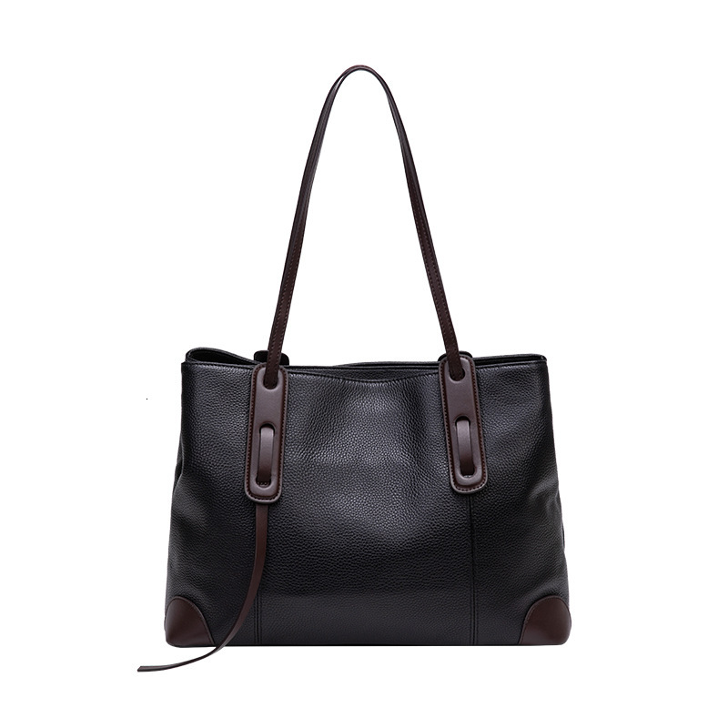 Tote 2024 New Fashion Women's One Shoulder Capacity Trendy High End Japanese And Korean Soft Leather Large Commuter Bag