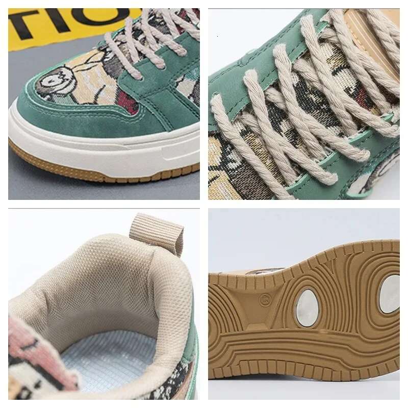 2025 New Men's Canvas New Platform Sports Shoes Designer Trendy Fashion Strap Bear Skateboarding Men's Multi functional Street Casual Shoes1