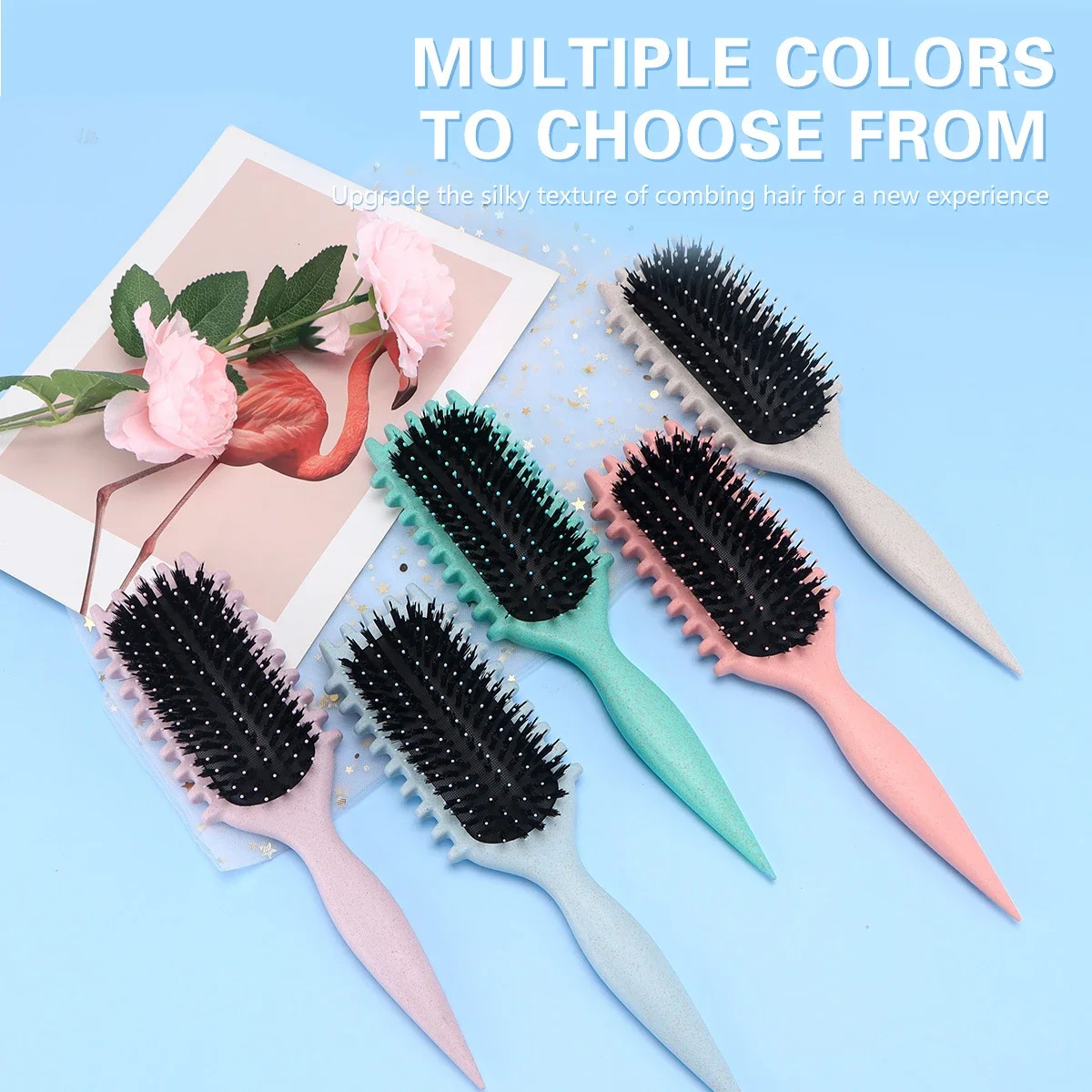 Salon Styling Curly Hair Styling Brush Curl Hair Brush for Combing and Shaping Mens and Womens Curls Reduce Pulling Tools 250311