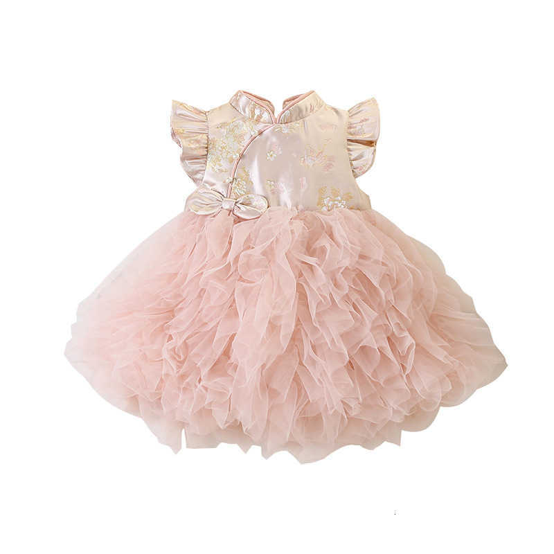 Girl's Dresses Tianjing Children's Clothing 2025 Summer New Girls' Dress Children's Year One Dress Pong Princess Dress