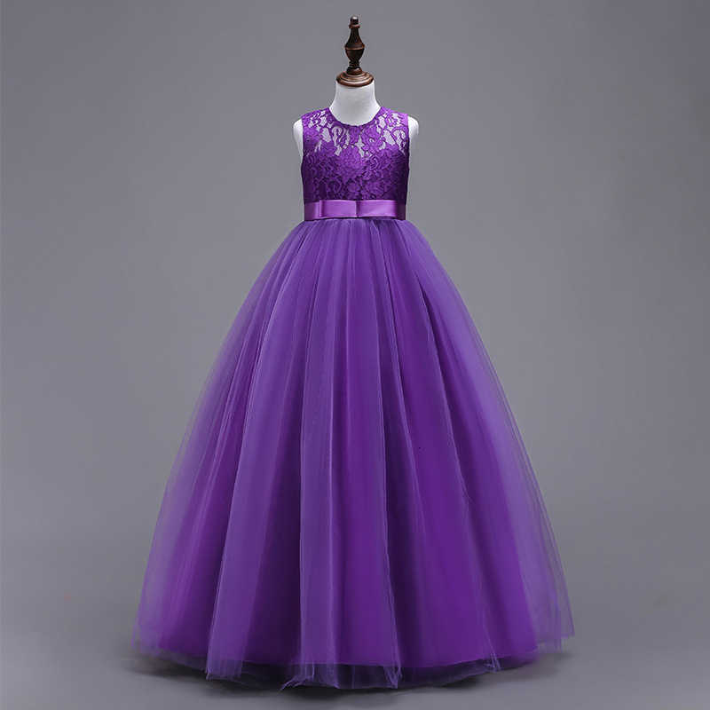Girl's Dresses New children's dress Princess Dress middle-aged children's wedding dress long puffy dress girl Lace Princess Dress