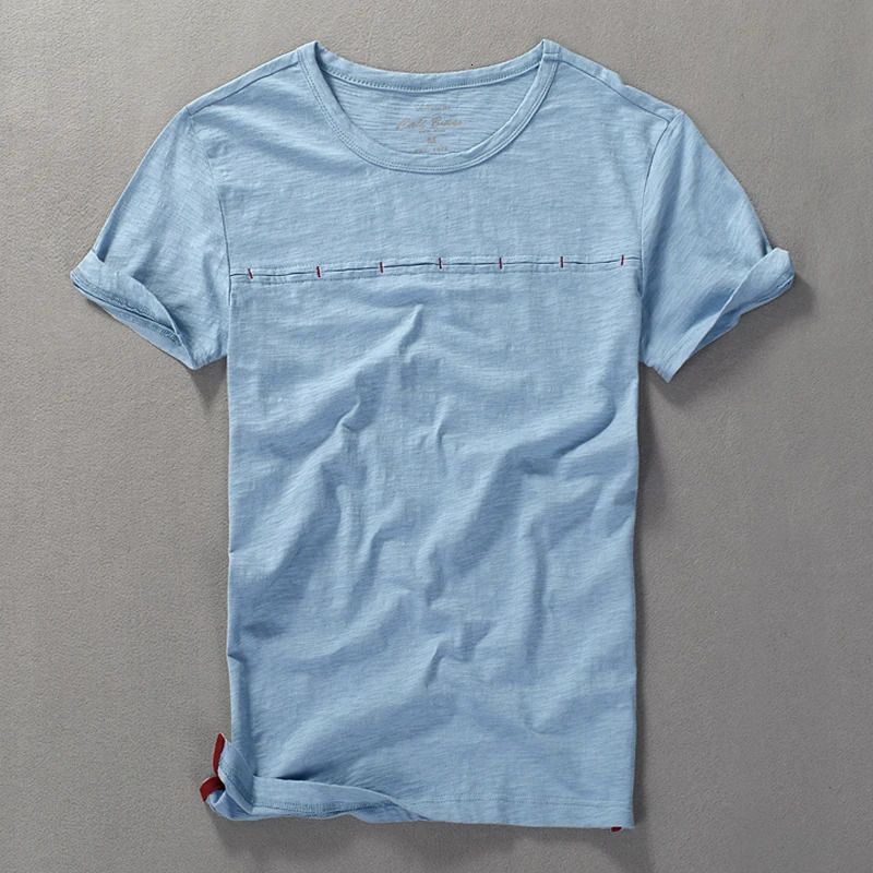 Italian Suehaiwe summer clothing T-shirt mens fashion casual solid color mens T-shirt cotton short sleeved slim fit T-shirt mens chemistry 250314
